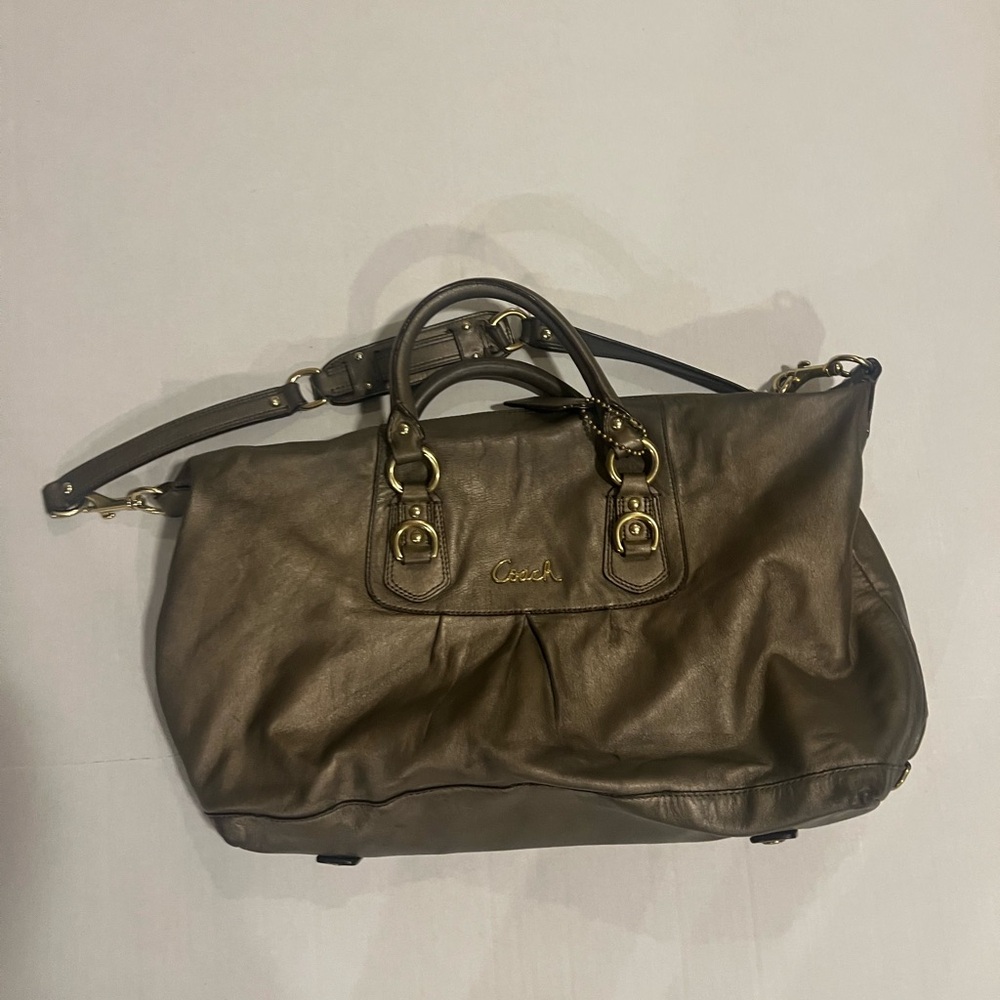 Coach Taupe Leather Handbag